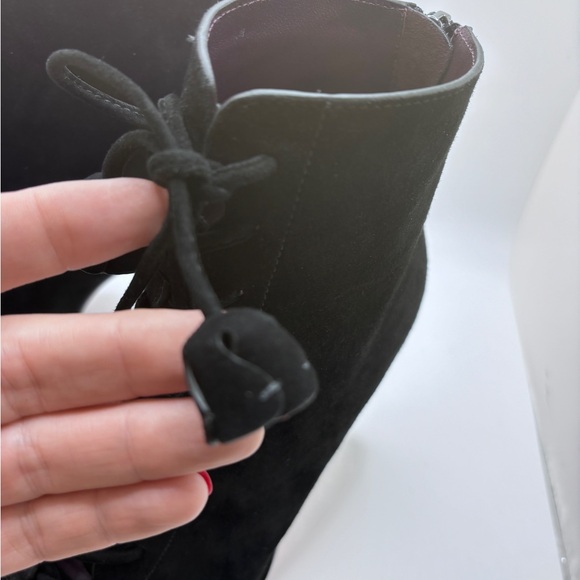 Brand New COACH Black Lena Lux Suede Lace Up Bootie. Size 5 - Picture 6 of 16